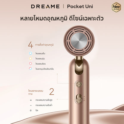 Dreame Pocket Uni High-Speed Hair Dryer ไดร์เป่าผม ความเร็วสูง พับได้ พกง่าย เป่าแห้งไว เปลี่ยนทรงได้ - Dreame Thailand