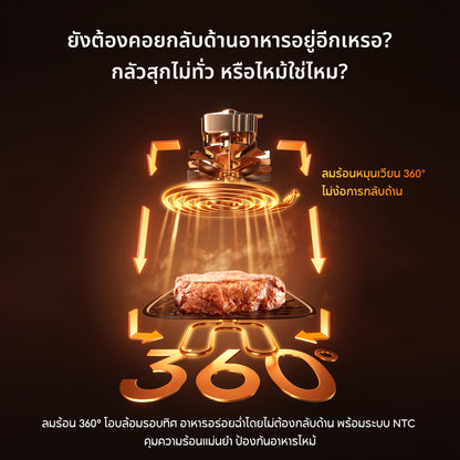 [พรีออเดอร์ 20 วัน] Dreame AF30 Air Fryer หม้อทอดไร้น้ำมัน ระบบไอน้ำ 7 ลิตร ช่องกระจกใส ลมร้อน 360° ไม่ต้องพลิก ลดน้ำมัน 85%