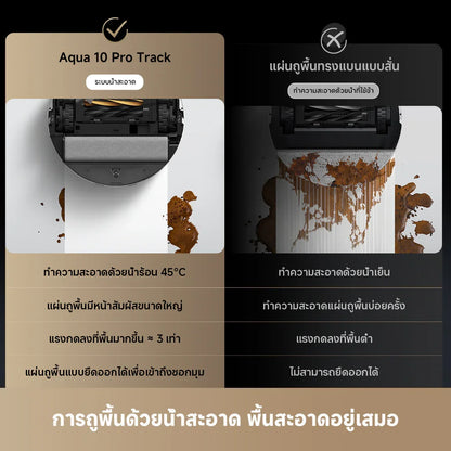 Test [New] Dreame Aqua 10 Pro Track ถูพื้นระบบรางอัจฉริยะ น้ำอุ่น 45°C แรงดูด 25000Pa ข้ามสิ่งกีดขวาง 6 ซม. - Dreame Thailand