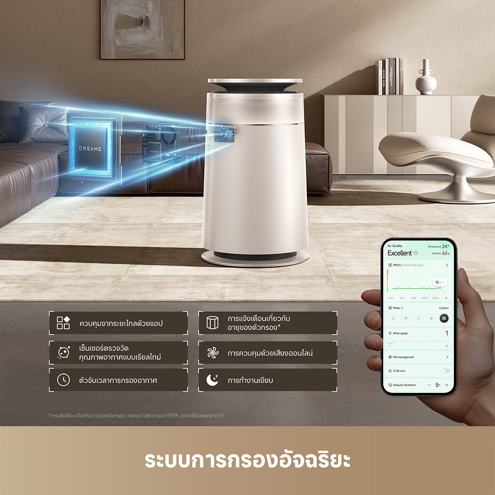 [พรีออเดอร์ 20 วัน] Dreame FP10 Pet Air Purifier | เครื่องฟอกอากาศ | ระบบทำความสะอาดตัวเอง | กำจัดขนสัตว์ | ฆ่าเชื้อ UVC | กรอง PM2.5 | กำจัดฟอร์มาลดีไฮด์ | ดับกลิ่นสองพลัง - Dreame Thailand