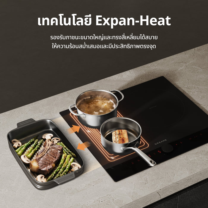 [2026 NEW] Dreame EZ60 Induction Cooker เตาแม่เหล็กไฟฟ้า กำลังไฟ 3,600W ปรับความร้อน 9 ระดับ ตั้งเวลา 99 นาที ระบบล็อกสำหรับเด็ก - Dreame Thailand
