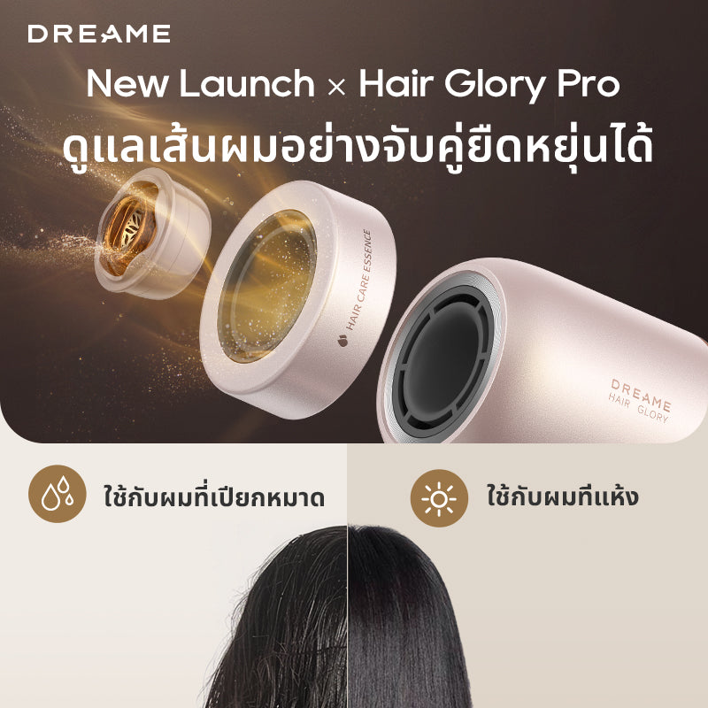 [HOT] Dreame Hair Glory Pro ไดร์เป่าผมความเร็วสูง เครื่องเป่าผม เป่าแห้งเพียง 2นาที ดูแลเส้นผมด้วยไอออนลบ