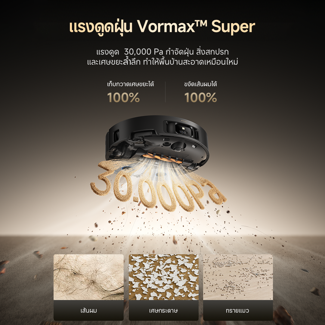 [NEW2025]Dreame Matrix10 Ultra Robot Vacuum and Mop ฟังก์ชันสลับหัวถูหลายแบบ แรงดูดสูงสุด30kPa ซักผ้าม็อปด้วยน้ำร้อน100℃ - Dreame Thailand
