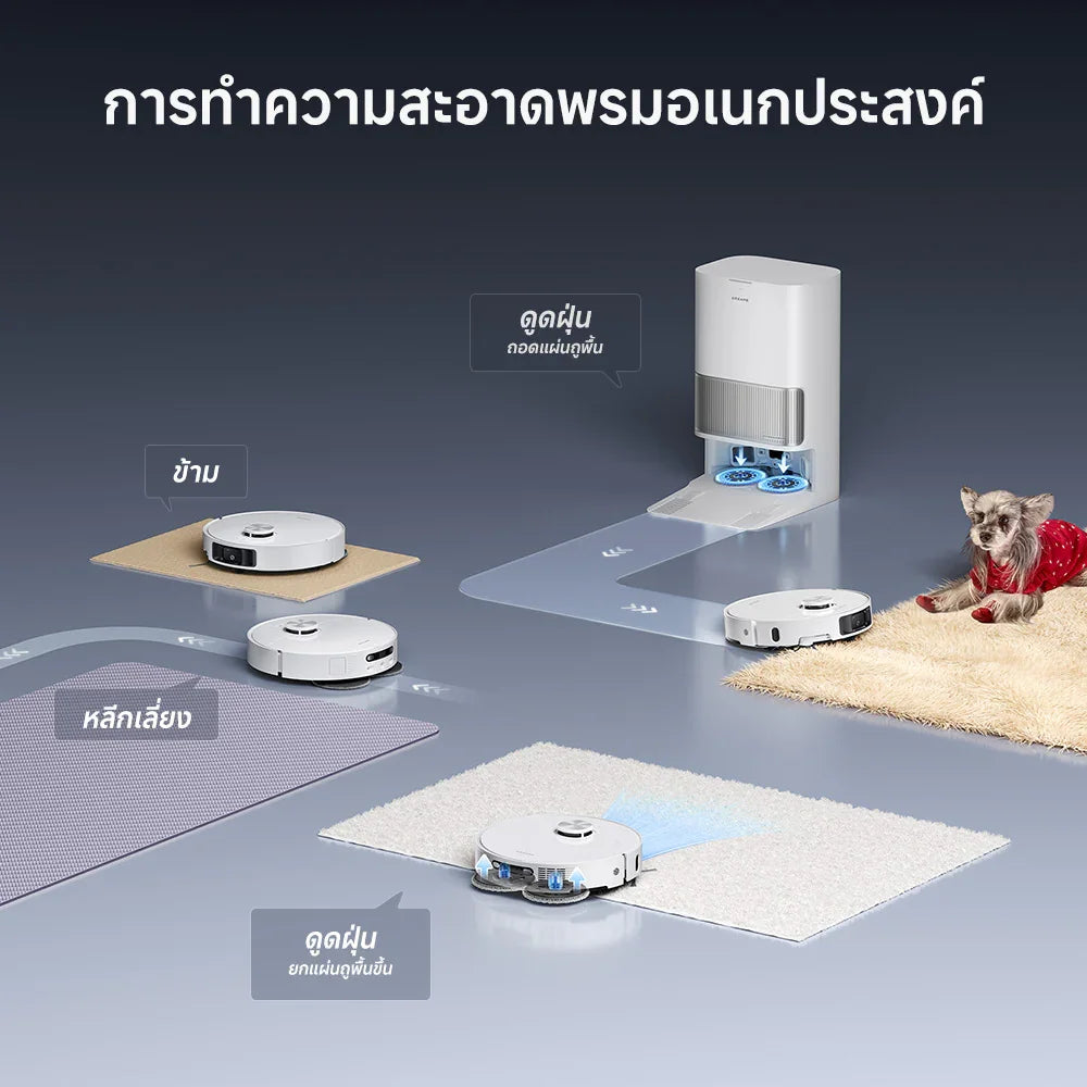 [NEW 2025] Dreame L40S Ultra Robot Vacuum Cleaner หุ่นยนต์ดูดฝุ่นถูพื้น แขนไบโอนิคคู่ ดูดแรง 19,000Pa ถูสะอาด อัตโนมัติ - Dreame Thailand