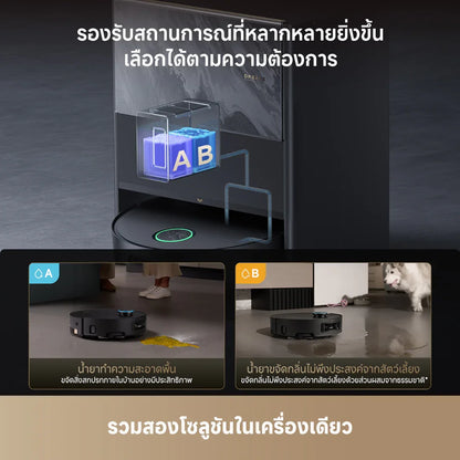 Test [New] Dreame Aqua 10 Pro Track ถูพื้นระบบรางอัจฉริยะ น้ำอุ่น 45°C แรงดูด 25000Pa ข้ามสิ่งกีดขวาง 6 ซม. - Dreame Thailand