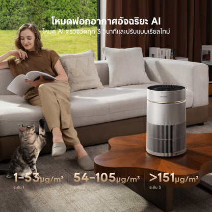 [พรีออเดอร์ 30 วัน] Dreame Air Purifier TP10 | เครื่องฟอกอากาศ | ไส้กรอง 3 ปี | FCADR 160m³/h | PCADR 280m³/h | HEPA H13 | 117ตร.ม. | กินไฟต่ำ 20W | เงียบ 22dB