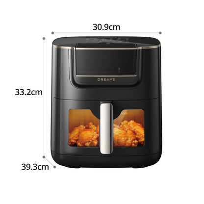 [พรีออเดอร์ 20 วัน] Dreame AF30 Air Fryer หม้อทอดไร้น้ำมัน ระบบไอน้ำ 7 ลิตร ช่องกระจกใส ลมร้อน 360° ไม่ต้องพลิก ลดน้ำมัน 85%