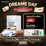 โหลดภาพลงในตัวดูแกลเลอรี, [🔥Dreame Day ข้อเสนอพิเศษ] Dreame Aqua10 Roller Robot Vacuum หุ่นยนต์ดูดฝุ่น แรงดูดสูง 30kPa ล้างผ้าถู 100°C แรงปีนสุดพลัง 6 ซม.
