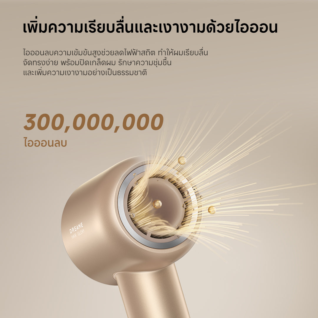 [NEW] Dreame Hair Glory Uni  รองรับแรงดันไฟฟ้าทั่วโลก ไดร์เป่าผมความเร็วสูง เป่าแห้งไว ไอออนลบปกป้องเส้นผม
