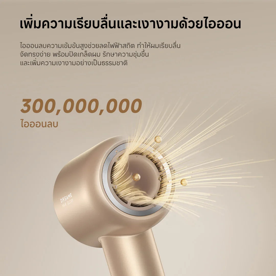 [NEW] Dreame Hair Glory Uni  รองรับแรงดันไฟฟ้าทั่วโลก ไดร์เป่าผมความเร็วสูง เป่าแห้งไว ไอออนลบปกป้องเส้นผม - Dreame Thailand