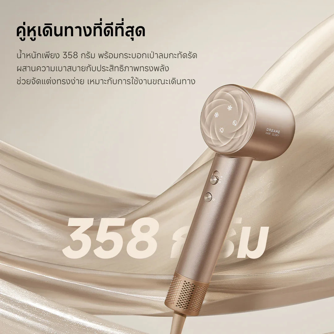 [NEW] Dreame Hair Glory Uni  รองรับแรงดันไฟฟ้าทั่วโลก ไดร์เป่าผมความเร็วสูง เป่าแห้งไว ไอออนลบปกป้องเส้นผม - Dreame Thailand