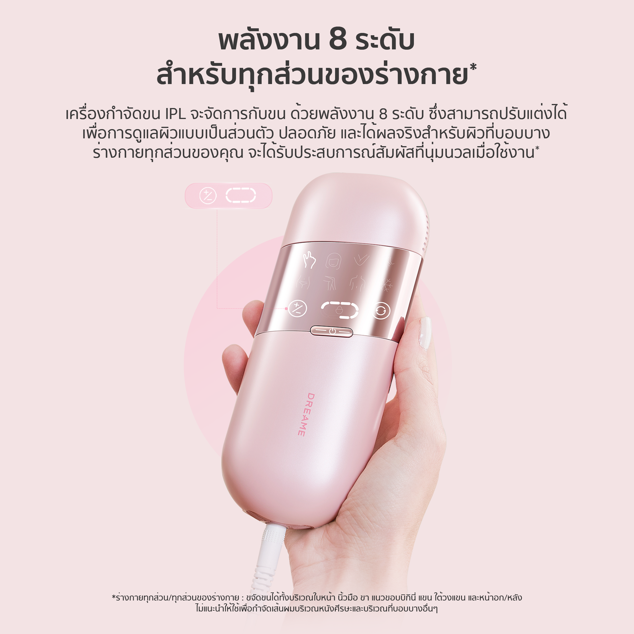 Dreame Sapphire IPL Hair Removal 21J เครื่องเลเซอร์กำจัดขนแบบ IPL Ice-Cooling 8 ระดับ ปกป้องผิวจากความร้อน - Dreame Thailand