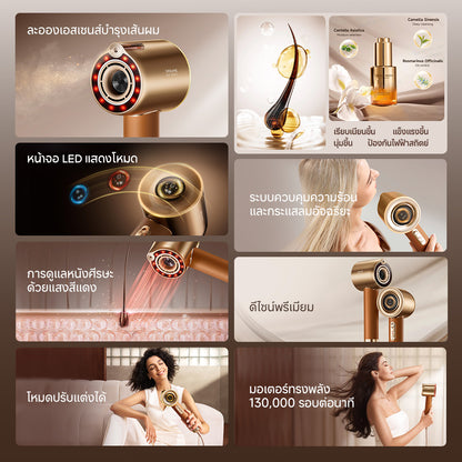 Dreame Miracle Pro | เครื่องไดร์ผมความเร็วสูง ปล่อยเอสเซนเซ์ + ควบคุมอุณหภูมิอัจฉริยะ ทำให้ผมดูเงางาม - Dreame Thailand