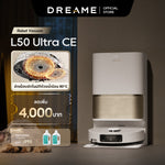 Load image into Gallery viewer, [NEW] Dreame L50 Ultra CE หุ่นยนต์ดูดฝุ่นถูพื้น ดูดแรง 25,000Pa ซักผ้าถูด้วยน้ำร้อน 80°C ล้าง อบแห้ง เติมน้ำอัตโนมัติ
