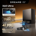 将图片加载到图库查看器，[🔥สินค้าขายดี] Dreame X60 Ultra หุ่นยนต์ดูดฝุ่นถูพื้น บาง 7.95ซม. ข้ามสูง 8.8ซม. แขนคู่ ดูดแรง 36000Pa ซักร้อน100°C PowerDock - Dreame Thailand
