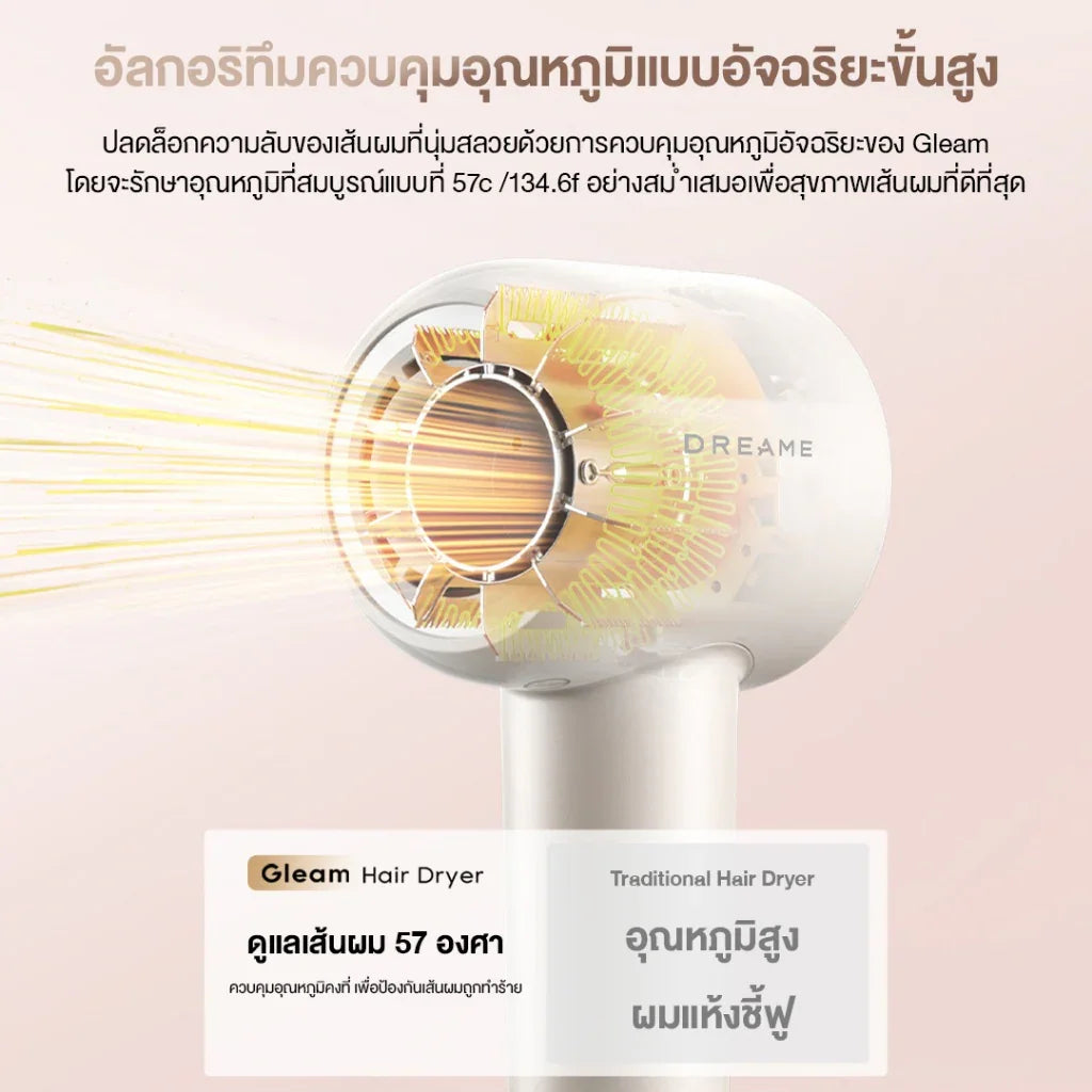 [HOT] Dreame Hair Gleam High-Speed Hair Dryer ไดร์เป่าผมความเร็วสูง เป่าแห้งใน 2 นาที ดูแลเส้นผมด้วยไอออนลบ - Dreame Thailand