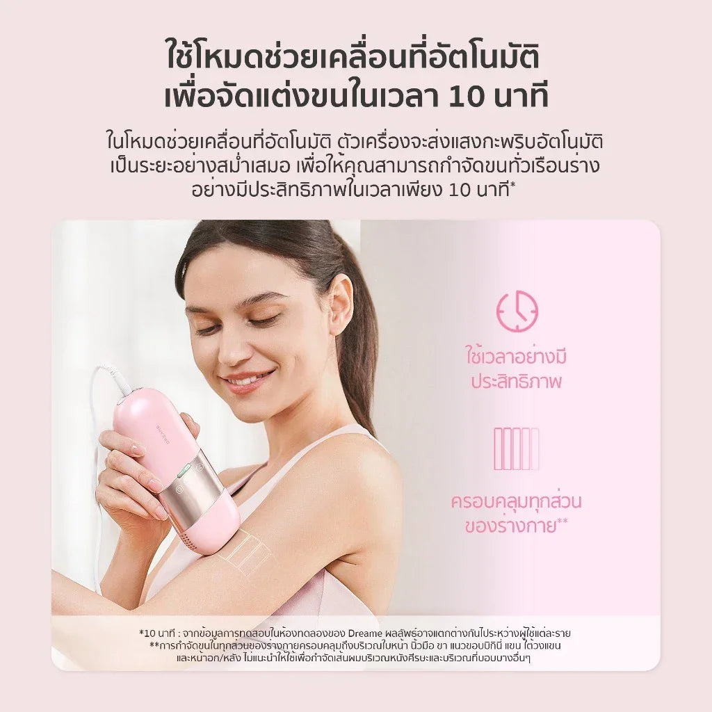 Dreame Sapphire IPL Hair Removal 21J  เครื่องเลเซอร์กำจัดขนแบบ IPL Ice-Cooling 8 ระดับ ปกป้องผิวจากความร้อน - Dreame Thailand